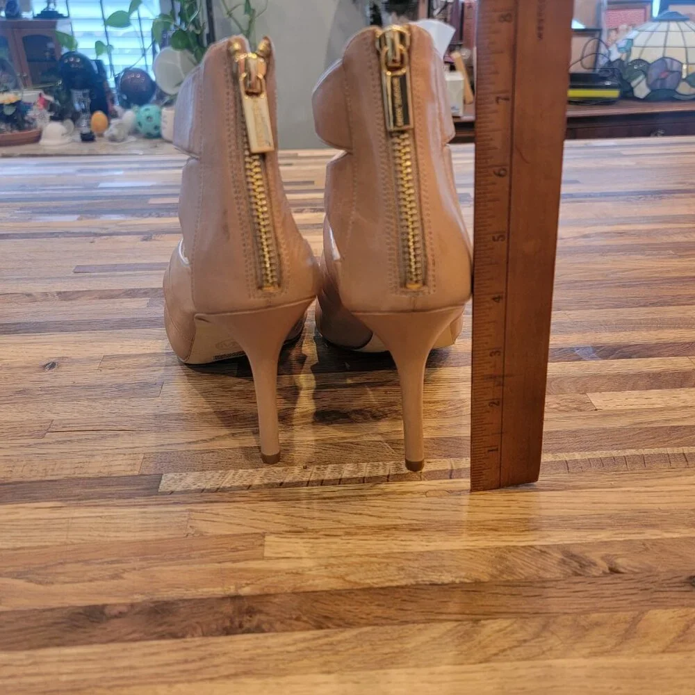 MICHAEL KORS MAVIS OPEN TOE DK KHAKI ZIPPER STRAPPY SANDAL WOMEN SHOES
